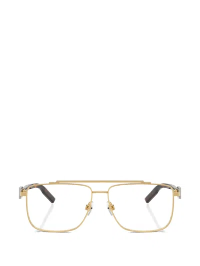 Dolce & Gabbana Square-frame Double-bridge Glasses In Gold
