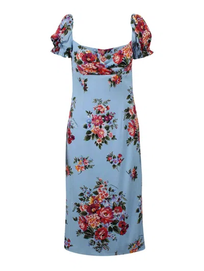 Dolce & Gabbana Square-neck Dress In Blue