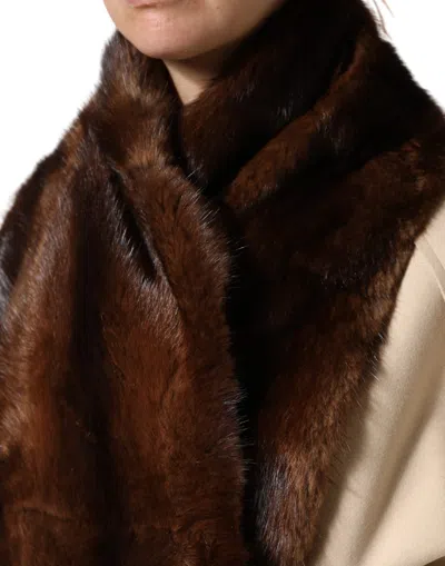 Dolce & Gabbana Squirrel Fur Shawl In Brown
