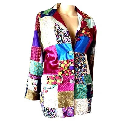 Pre-owned Dolce & Gabbana S/s 1993 Runway Floral Patchwork Jacket – Seen On The Nanny In Sand