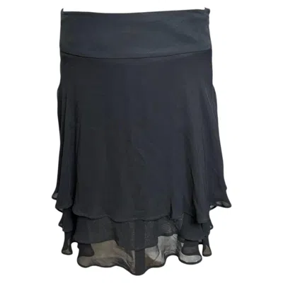 Pre-owned Dolce & Gabbana S/s 1994 Tiered Silk Chiffon Skirt In Black