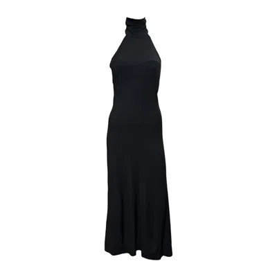 Pre-owned Dolce & Gabbana S/s 1996 Halter Neck Backless Maxi Dress In Black