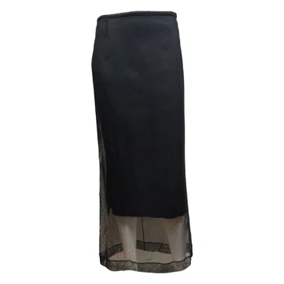 Pre-owned Dolce & Gabbana S/s 1998 Black Sheer Mesh Midi Skirt