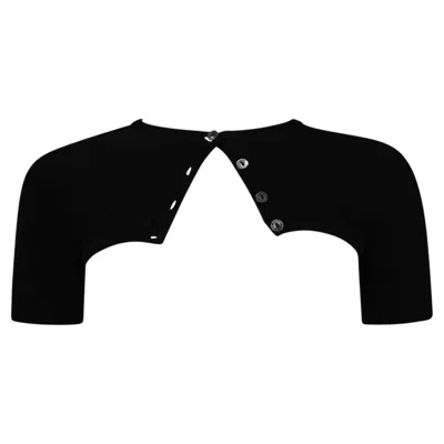 Pre-owned Dolce & Gabbana S/s 1999  Runway Black Knit Extra Mini Cropped Cardigan Top (s)