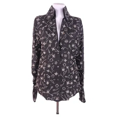Pre-owned Dolce & Gabbana S/s 2000 Silk Beaded Shirt (it 40) In Black