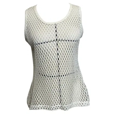 Pre-owned Dolce & Gabbana S/s 2002 Fishnet Cotton Tank Top In Gray