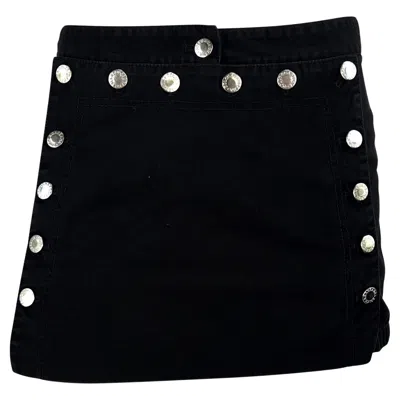 Pre-owned Dolce & Gabbana S/s 2003  'sex & Love' Flap Front Lace Up Mini Skirt It42 In Black