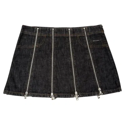 Pre-owned Dolce & Gabbana S/s 2004  Full Zip Mini Skirt In Black