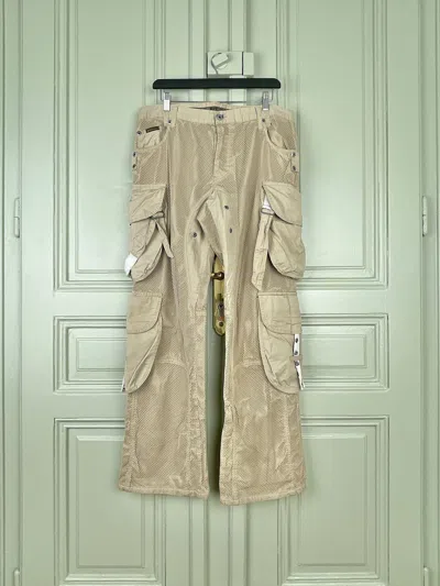 Pre-owned Dolce & Gabbana Ss03 Net Cargo Pants In Sand