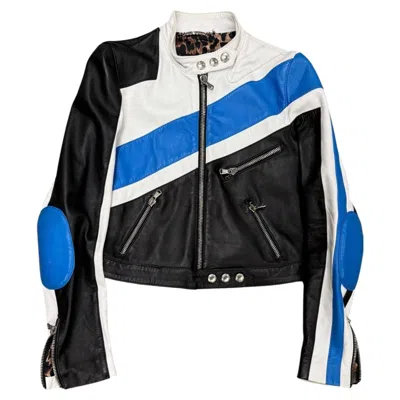 Pre-owned Dolce & Gabbana S/s2001  Biker Leather Jacket In Black