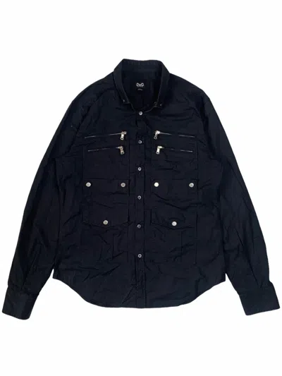 Pre-owned Dolce & Gabbana S/s2008  - Multizip Pocket Button Shirt In Black