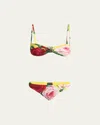 Dolce & Gabbana St. Bouquet Two-piece Swimsuit In Bouquet Fgiallo