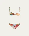 Dolce & Gabbana St Fiori Bouquet Two-piece Swimsuit In Multi