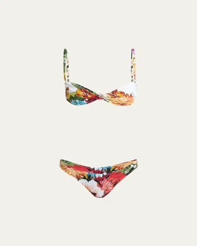 Dolce & Gabbana St Fiori Bouquet Two-piece Swimsuit
