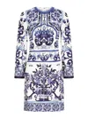 Dolce & Gabbana Majolica Print Viscose Dress In Blue
