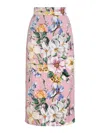 Dolce & Gabbana Stertch Silk Skirt With Multicolor Floral Print