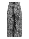Dolce & Gabbana Fur-print Midi Skirt In Gris