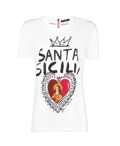 Dolce & Gabbana St. Sicilian Printed T-shirt In White
