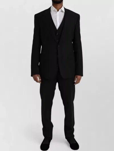 Dolce & Gabbana Staff Polyester Formal Three Piece Suit In Black