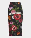 Dolce & Gabbana Flower-print Midi Skirt In Black