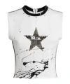 Dolce & Gabbana Star-print Studded Top In White