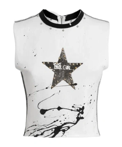 DOLCE & GABBANA STAR-PRINT STUDDED TOP