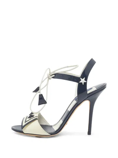 Pre-owned Dolce & Gabbana Star-embellished Heeled Sandals In Blue