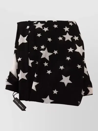 Dolce & Gabbana Stars Print Nylon Sheer Stockings In Black