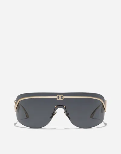 Dolce & Gabbana Statement Sunglasses In Black And Gold