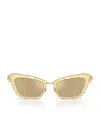 Dolce & Gabbana Steel Square Sunglasses In Gold