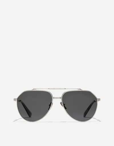 Dolce & Gabbana Stefano  Sunglasses In Matte Silver