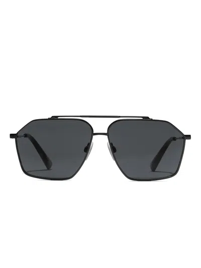 Dolce & Gabbana Stefano Pilot-frame Sunglasses In Black