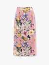 Dolce & Gabbana Stertch Silk Skirt With Multicolor Floral Print