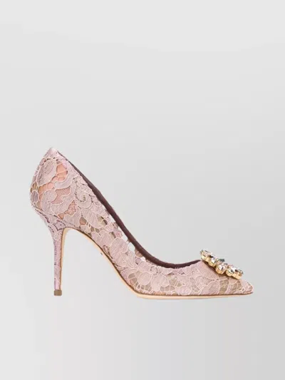 Dolce & Gabbana Stiletto Heel Lace Overlay Pumps