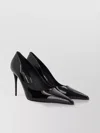 Dolce & Gabbana Stiletto Heel Patent Finish Pointed Toe Pumps In Black