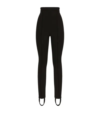 Dolce & Gabbana Jersey Milano Rib Leggings With Stirrups In ブラック