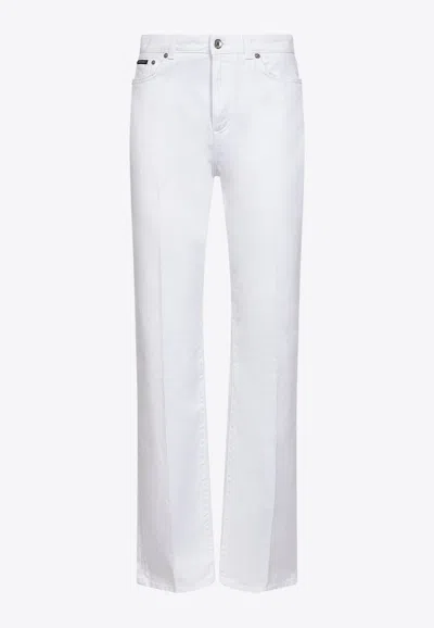 DOLCE & GABBANA STITCHED STRAIGHT-LEG JEANS
