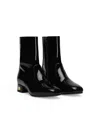 Dolce & Gabbana Patent Leather Ankle Boots In Black