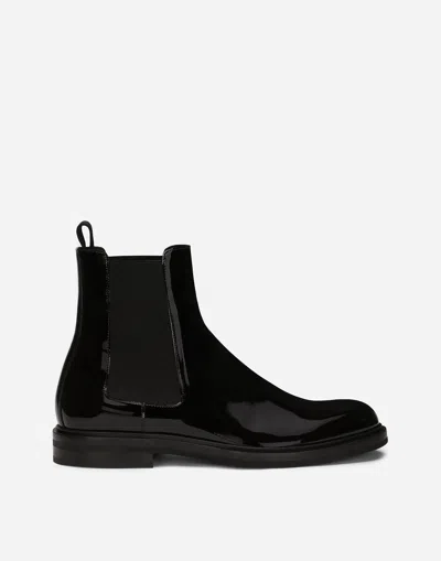 Dolce & Gabbana Calfskin Ankle Boots In Nero