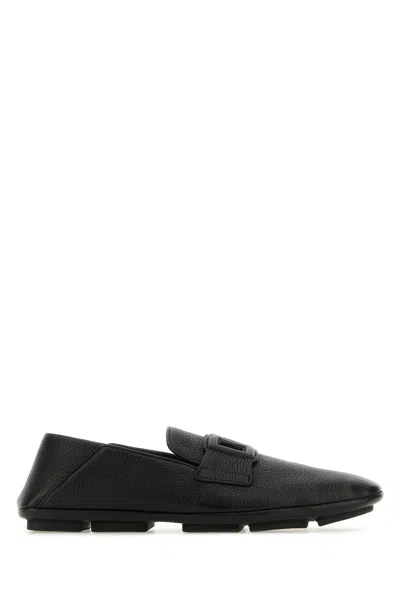 DOLCE & GABBANA DOLCE & GABBANA BLACK LEATHER DRIVER LOAFERS