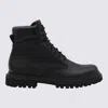 Dolce & Gabbana Grained Leather Lace-up Ankle Boots In Black