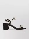 Dolce & Gabbana Stone Block Heel Sandals In Black