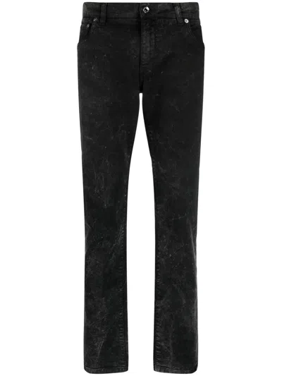 Dolce & Gabbana Stonewash Straight-leg Jeans In Schwarz