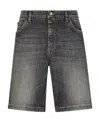 Dolce & Gabbana Faded-effect Denim Shorts In Black