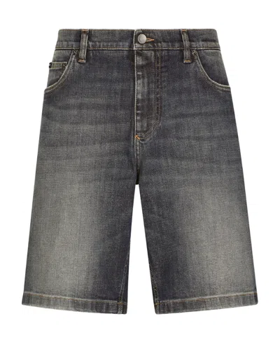 DOLCE & GABBANA DOLCE  GABBANA LOGO PATCH STRAIGHT LEG SHORTS