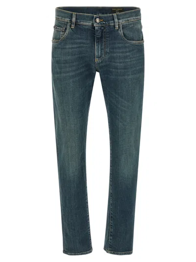 Dolce & Gabbana Stone-washed Stretch Denim Jeans In Multi