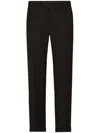 Dolce & Gabbana Technical Fabric Pants With Metal Dg Logo Trousers In Black
