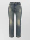 DOLCE & GABBANA STRAIGHT COTTON JEANS WITH METAL HARDWARE