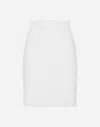 Dolce & Gabbana Straight-cut Wool Mini Skirt In White