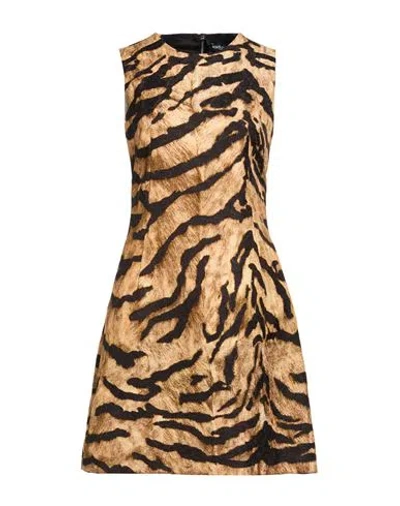 Dolce & Gabbana Straight Fit Stretch Corduroy Pant Woman Mini Dress Beige Size 2 Viscose, Cotton